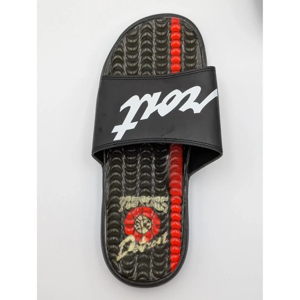 Detroit Pistons ISlides NBA Moto Slides Black Red Men's Size 10 787376-01